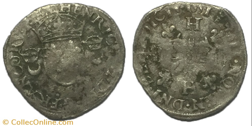 Douzain aux croissants 1551 Troyes HENRI II monnaie france royale douzain aux croissants 1551 troyes henri ii
