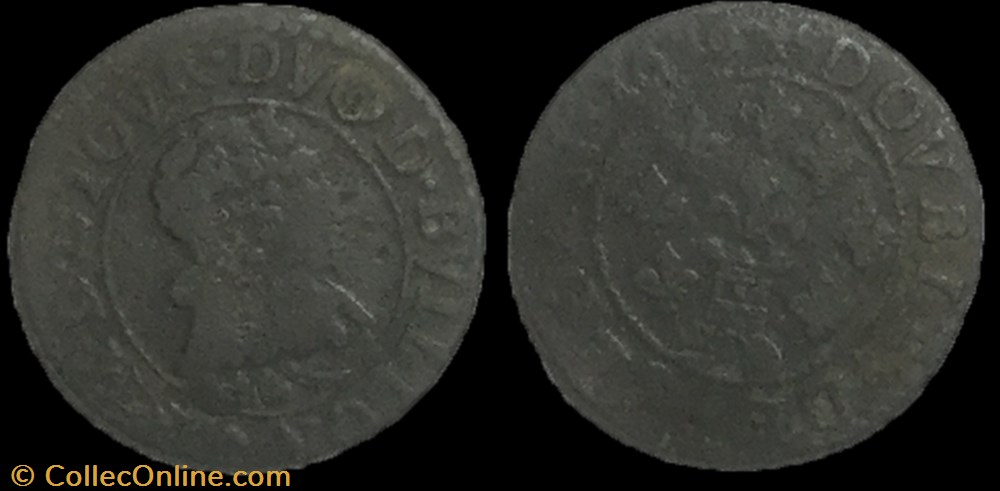 ARDENNES - PRINCIPAUTÉ DE SEDAN - FRÉDÉRIC-MAURICE DE LA TOUR D'AUVERGNE Double tournois, type 13 monnaie france feodale ardennes principaute de sedan frederic maurice de la tour auvergne double tournois type 13