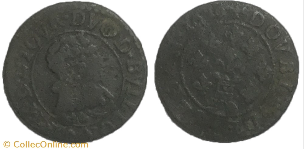 ARDENNES - PRINCIPAUTÉ DE SEDAN - FRÉDÉRIC-MAURICE DE LA TOUR D'AUVERGNE Double tournois, type 13 monnaie france feodale ardennes principaute de sedan frederic maurice de la tour auvergne double tournois type 13