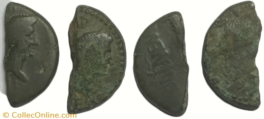 Demi d'As AUGUSTE et AGRIPPA monnaie antique av jc ap romaine demi as auguste et agrippa