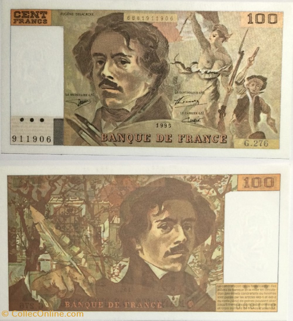 100 Francs DELACROIX FRANCE 1995 F.69ter.02b billets europe 100 francs delacroix france 1995 f 69ter 02b