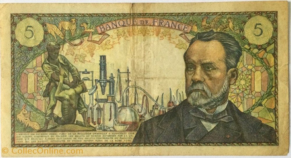 5 Francs PASTEUR FRANCE 1970 F.61.12 billets euros 5 francs pasteur france 1970 f 61 12