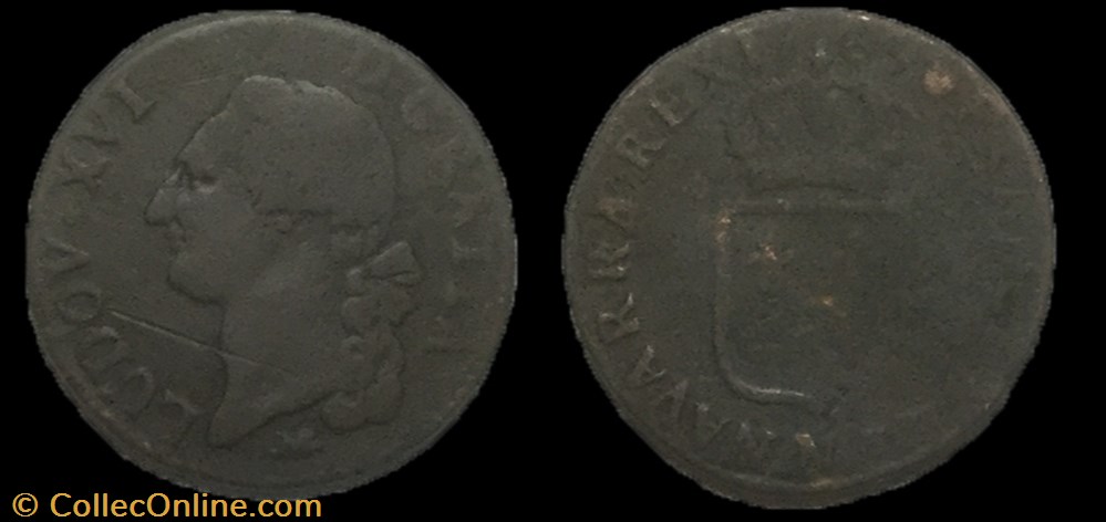 Sol dit à l'écu Louis XVI 1789 N monnaie france royale sol dit a ecu louis xvi 1789 n