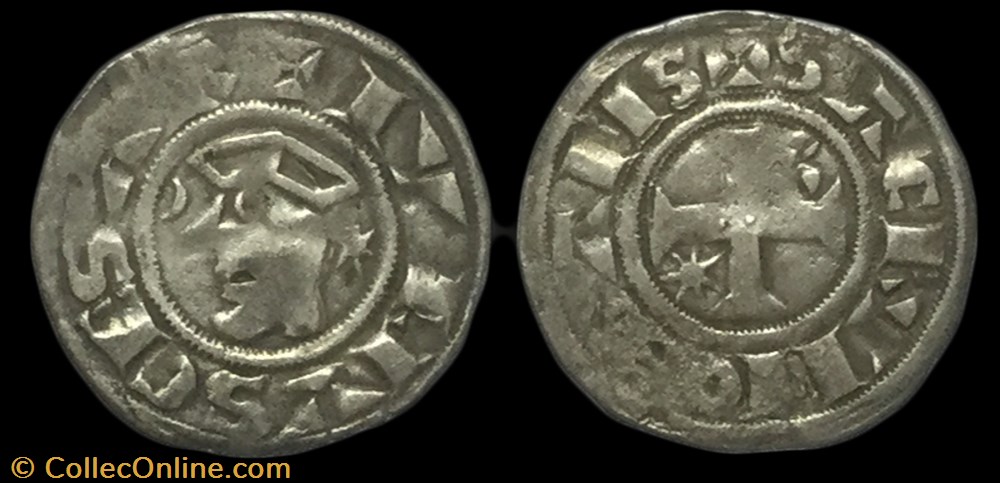 Denier GUILLAUME III BERRY - COMTÉ DE SANCERRE monnaie france feodale denier guillaume iii berry comte de sancerre