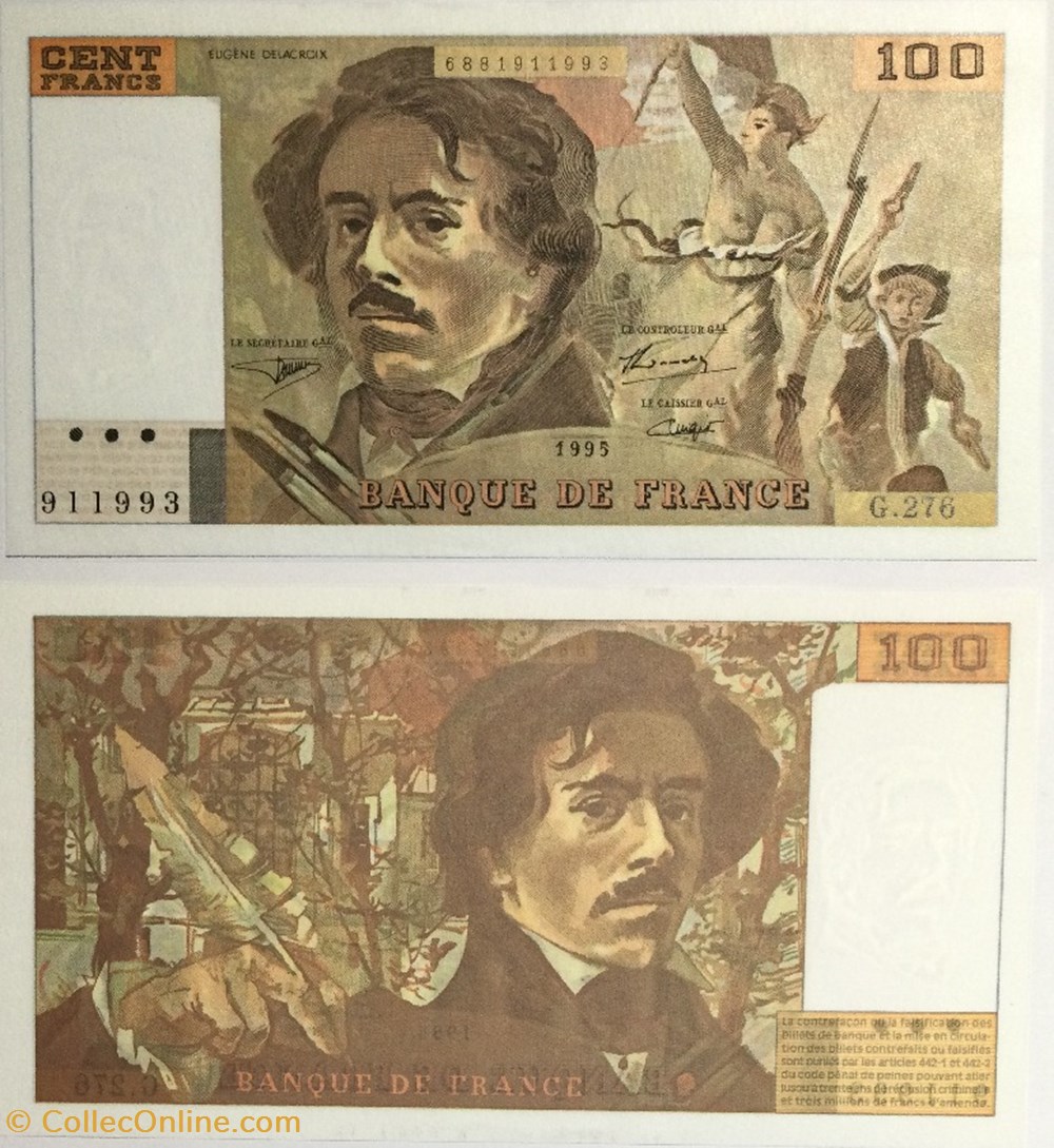 100 Francs DELACROIX FRANCE 1995 F.69ter.02b billets europe 100 francs delacroix france 1995 f 69ter 02b