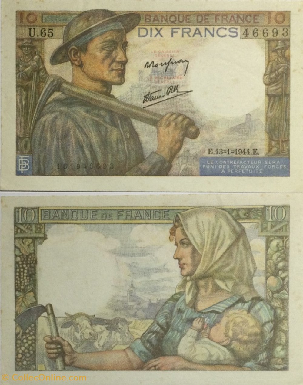 10 Francs MINEUR FRANCE 1941 F.08.10 billets euros 10 francs mineur france 1941 f 08 10