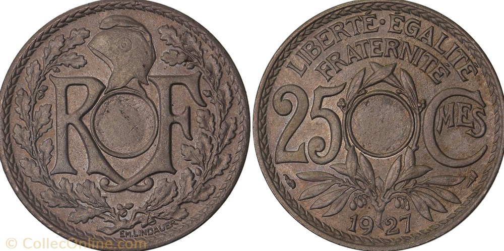25 centimes lindauer non troué monnaie france moderne 25 centimes lindauer non troue
