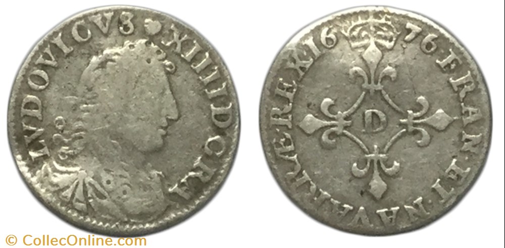 Quatre sols dits "des traitants" 1675 Lyon ou Vimy-en-Lyonnais LOUIS XIV LE GRAND OU LE ROI SOLEIL monnaie france royale quatre sols dits des traitants 1675 lyon ou vimy en lyonnais louis xiv le grand ou le roi soleil