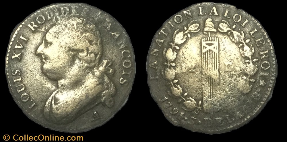 monnaie france royale 12 deniers dit au faisceau louis xvi 1791 a