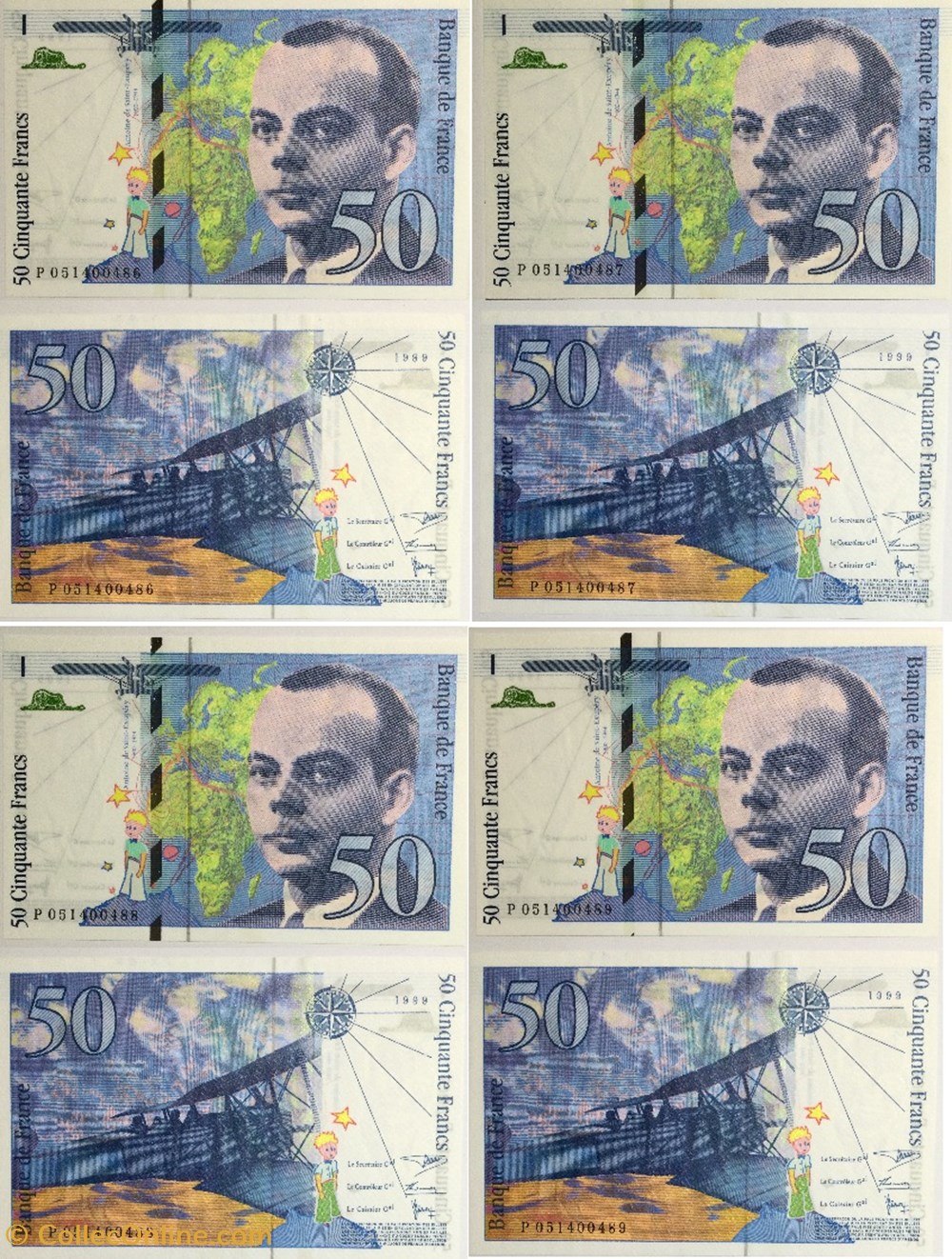 billets europe france serie 051400486 a 051400489
