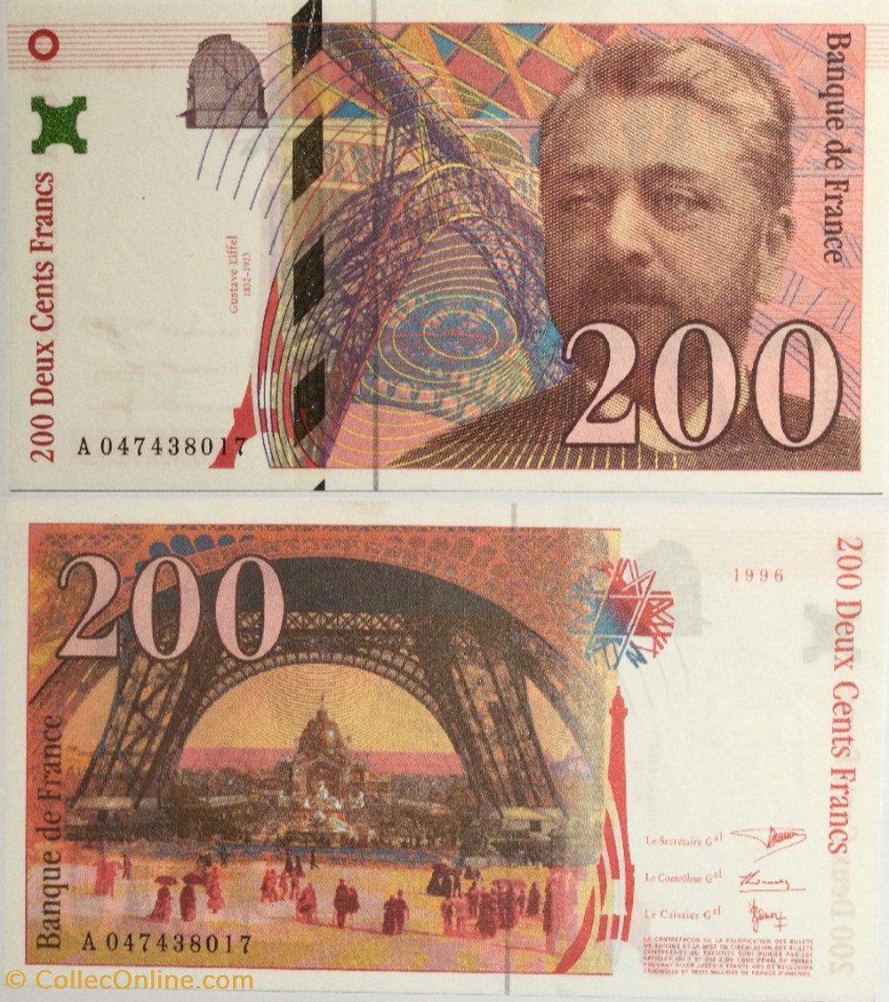 200 Francs EIFFEL FRANCE 1996 F.75.03a billets europe 200 francs eiffel france 1996 f 75 03a