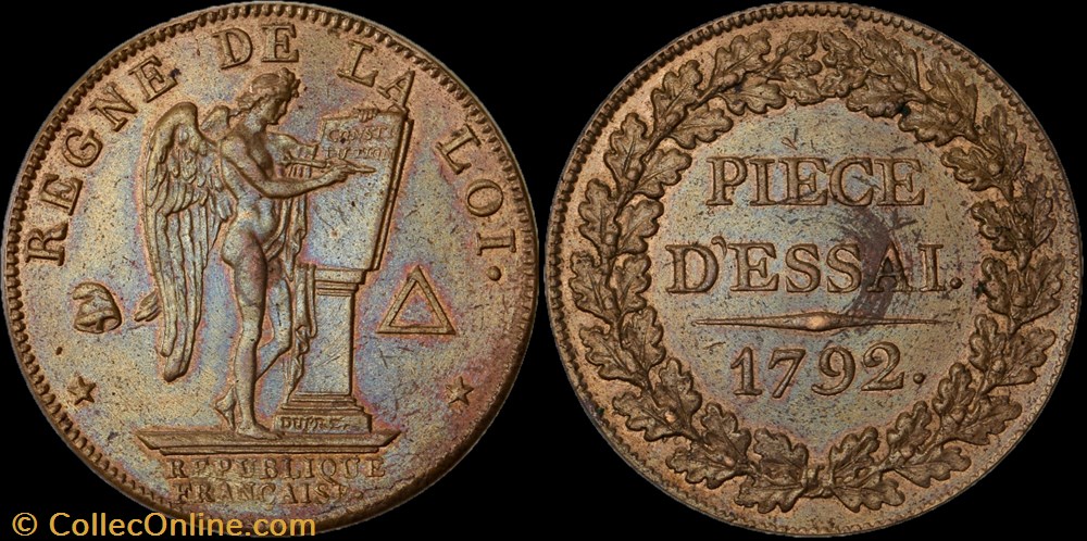 Essai pour le type conventionnel, module de 27 mm monnaie france royale essai pour le type conventionnel module de 27 mm