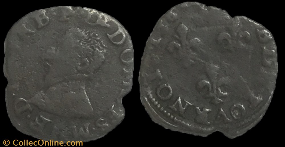 monnaie france feodale francois ii de montpensier principaute de dombes double tournois 1586