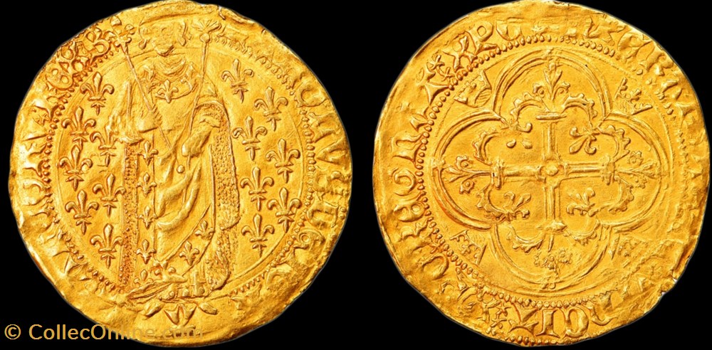 1422-1461 Charles VII le Victorieux Royal d'or - Bourges 4 monnaies europe medievale france royales 1422 1461 charles vii le victorieux royal or bourges