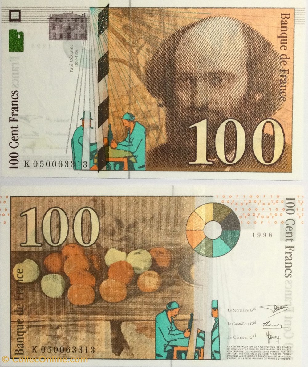 100 Francs CÉZANNE FRANCE 1998 F.74.02 billets europe 100 francs cezanne france 1998 f 74 02