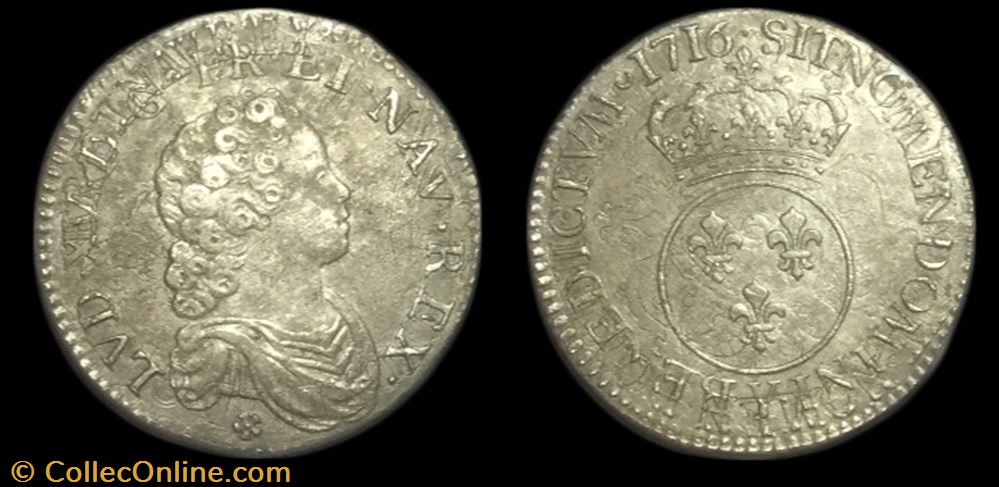 Demi-écu dit "vertugadin" monnaie france royale demi ecu dit vertugadin
