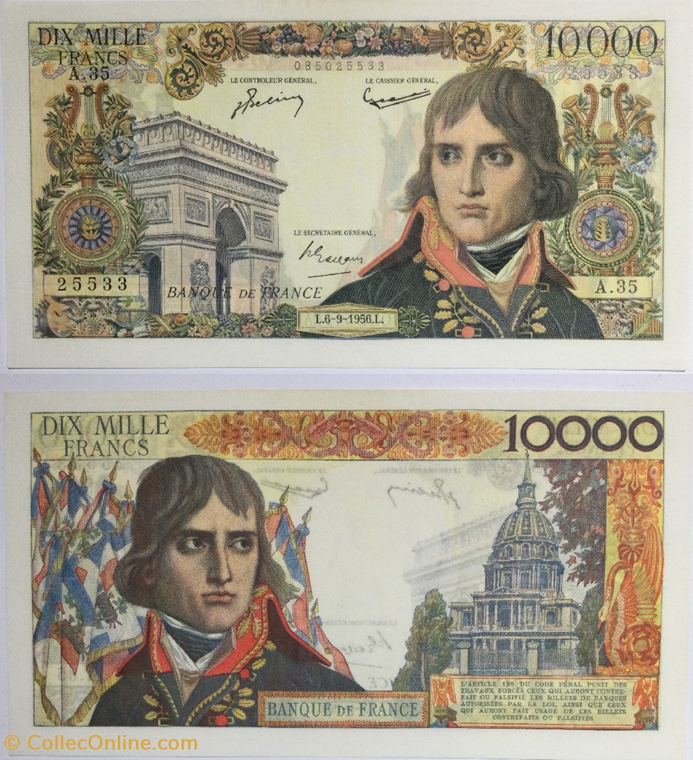 billets europe 10000 francs bonaparte france 1956 f 51 04