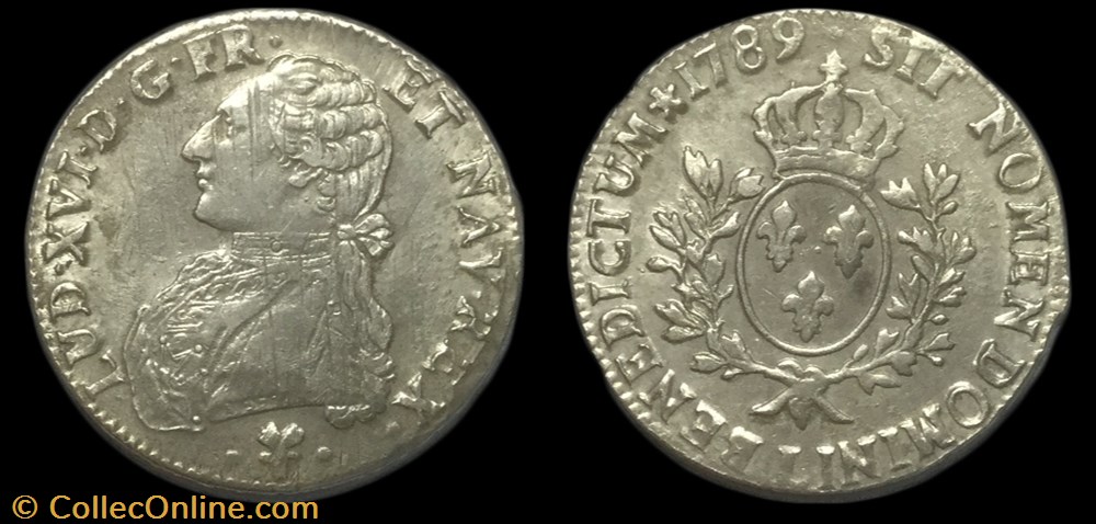 monnaie france royale ecu dit aux branches olivier 1789 bayonne louis xvi