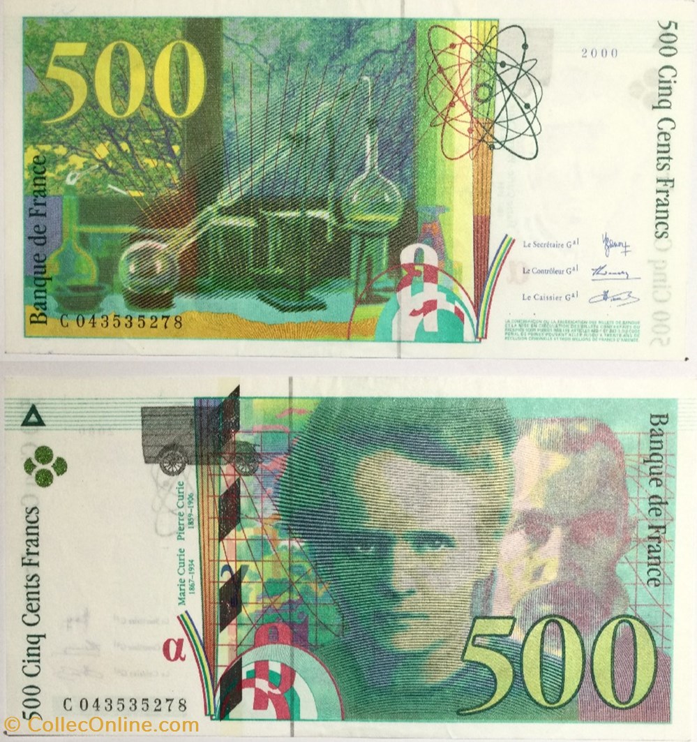 500 Francs PIERRE ET MARIE CURIE FRANCE 2000 F.76.05 billets europe 500 francs pierre et marie curie france 2000 f 76 05