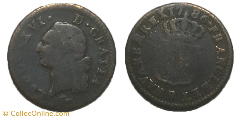 Sol dit à l'écu Louis XVI 1786 R monnaie france royale sol dit a ecu louis xvi 1786 r