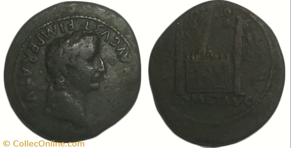 As à l'autel de Lyon TIBÈRE monnaie antique av jc ap romaine as a autel de lyon tibere
