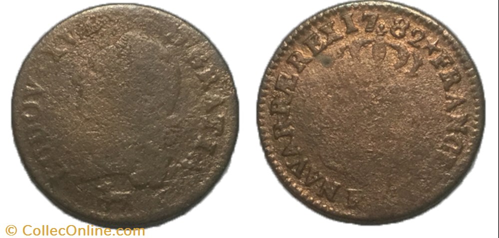 Sol dit à l'écu Louis XVI 1782 R monnaie france royale sol dit a ecu louis xvi 1782 r
