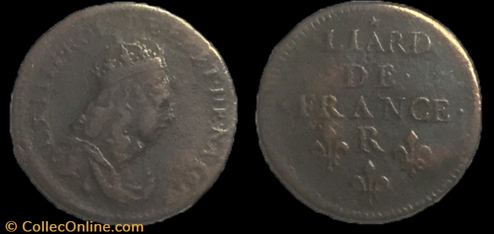 liard de France 1657 R étoile sur A monnaie royale liard de france 1657 r etoile sur a