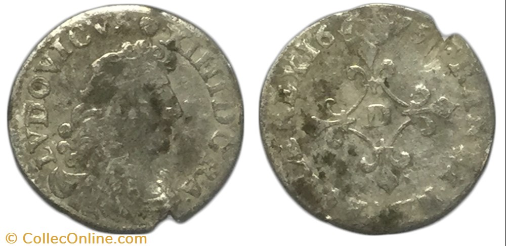 Quatre sols dits "des traitants" 1675 Lyon ou Vimy-en-Lyonnais LOUIS XIV LE GRAND OU LE ROI SOLEIL monnaie france royale quatre sols dits des traitants 1675 lyon ou vimy en lyonnais louis xiv le grand ou le roi soleil