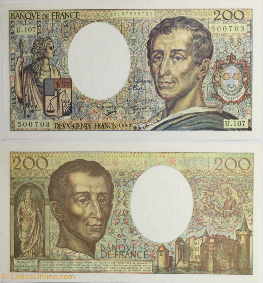 200 Francs MONTESQUIEU FRANCE 1992 F.70.12a billets europe 200 francs montesquieu france 1992 f 70 12a