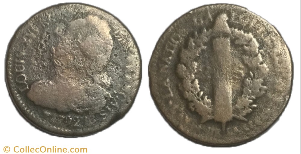2 sols dit au faisceau 1792 .BB. monnaie france moderne 2 sols dit au faisceau 1792 bb