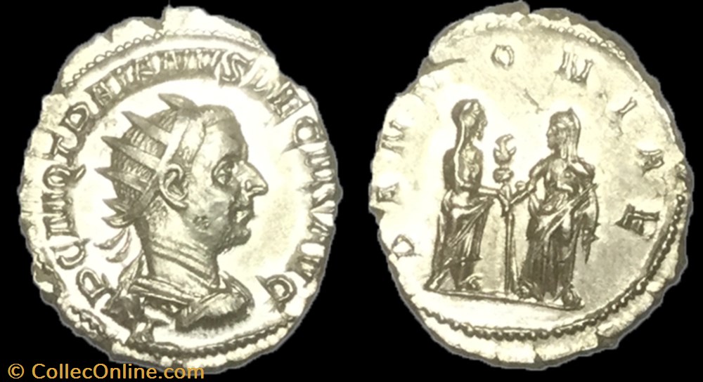 Antoninien TRAJAN DÈCE monnaie antique av jc ap romaine antoninien trajan dece