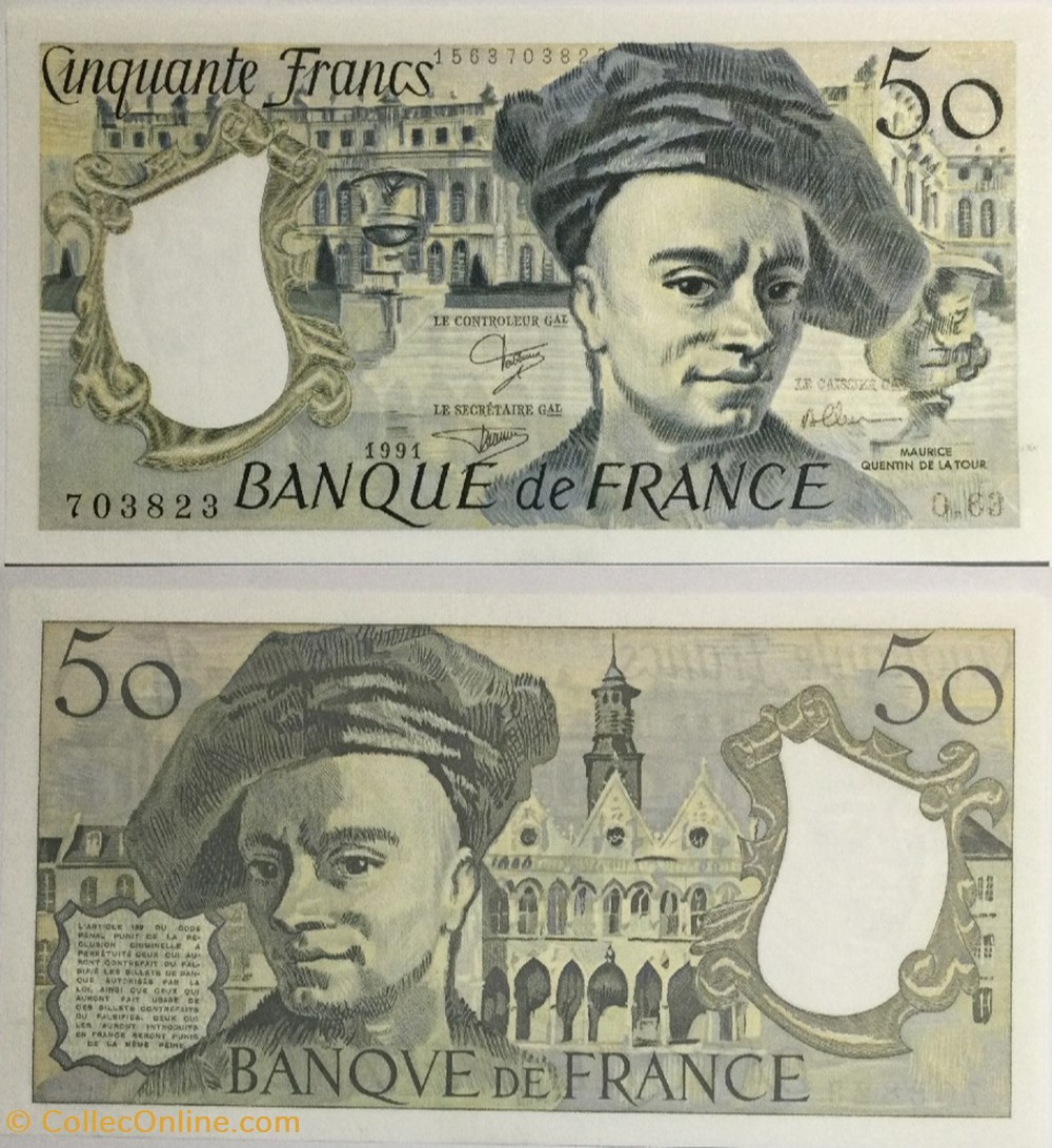 50 Francs QUENTIN DE LA TOUR FRANCE 1991 F.67.17 billets europe 50 francs quentin de la tour france 1991 f 67 17