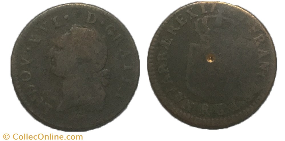 Sol dit à l'écu Louis XVI 1787 R monnaie france royale sol dit a ecu louis xvi 1787 r