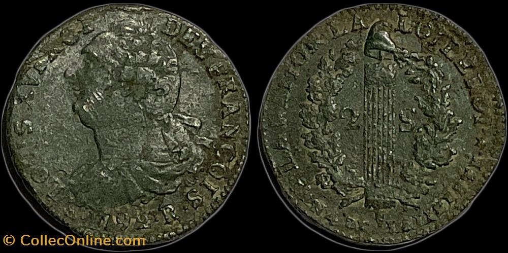monnaies louis xvi monarque constitutionnel 2 sols dit au faisceau type francois 1792 orleans