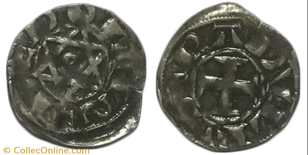 Denier RAOUL VII BERRY - SEIGNEURIE DE DÉOLS (CHÂTEAUROUX) monnaie france feodale denier raoul vii berry seigneurie de deols chateauroux