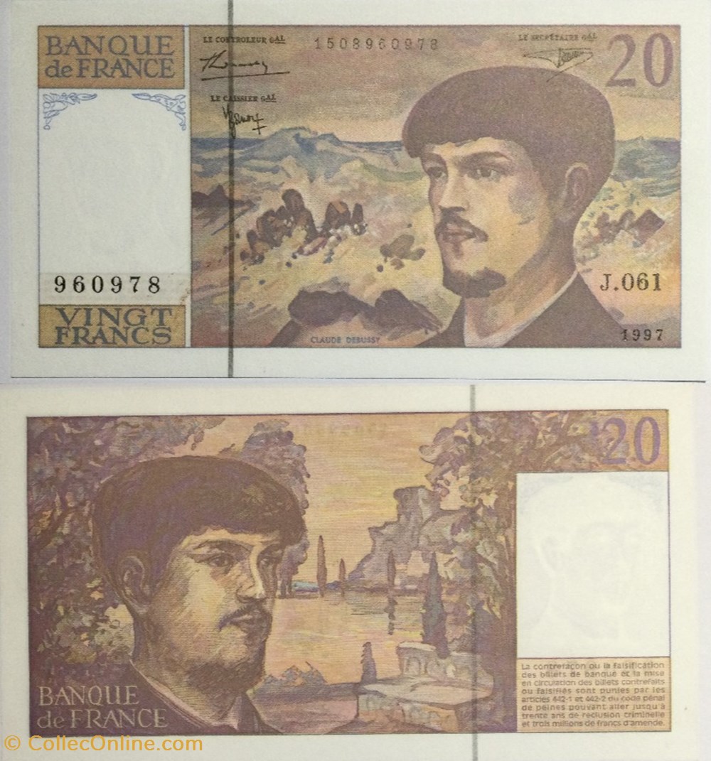20 Francs DEBUSSY Modifié FRANCE 1997 F.66ter.02 billets europe 20 francs debussy modifie france 1997 f 66ter 02
