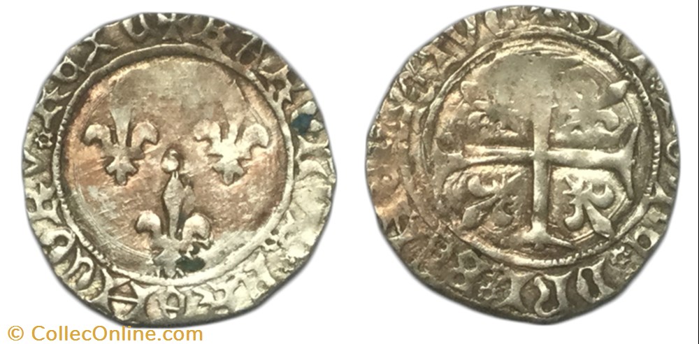 Blanc aux trois lis n.d. Chinon CHARLES VII LE VICTORIEUX monnaie france royale blanc aux trois lis n d chinon charles vii le victorieux