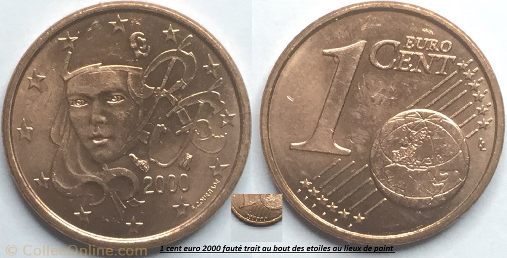 1 centime 2000 monnaie euro a europe 1 centime 2000
