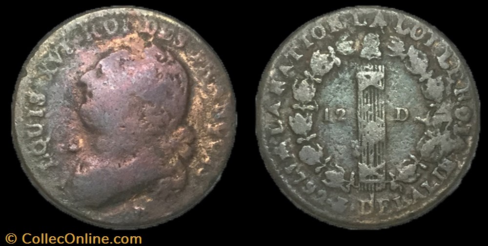 12 deniers dit au faisceau Louis XVI 1792 B monnaie france moderne 12 deniers dit au faisceau louis xvi 1792 b