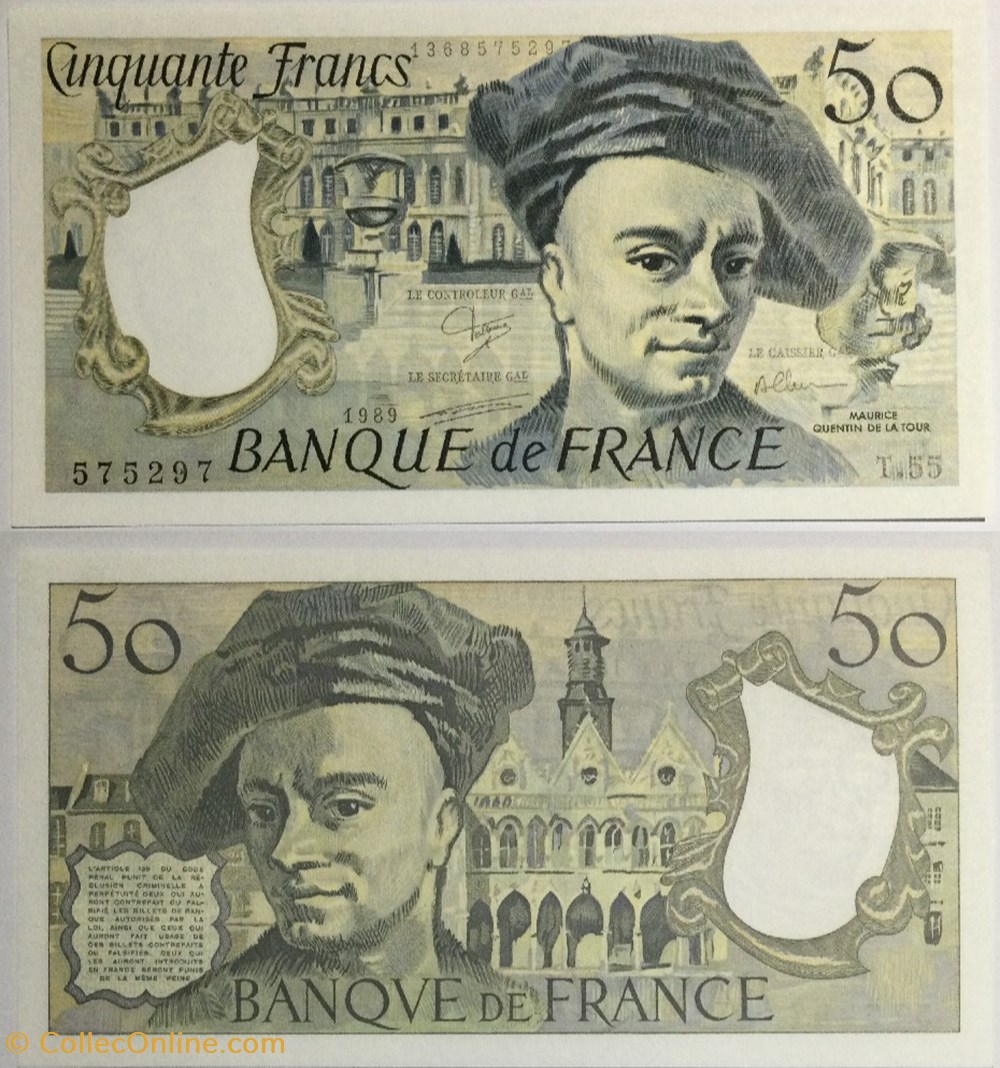 50 Francs QUENTIN DE LA TOUR FRANCE 1989 F.67.15 billets europe 50 francs quentin de la tour france 1989 f 67 15