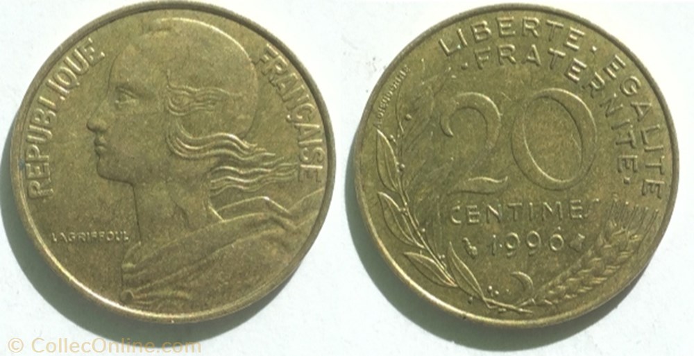 20 centimes 1996 frappe médaille monnaie france moderne 20 centimes 1996 frappe medaille