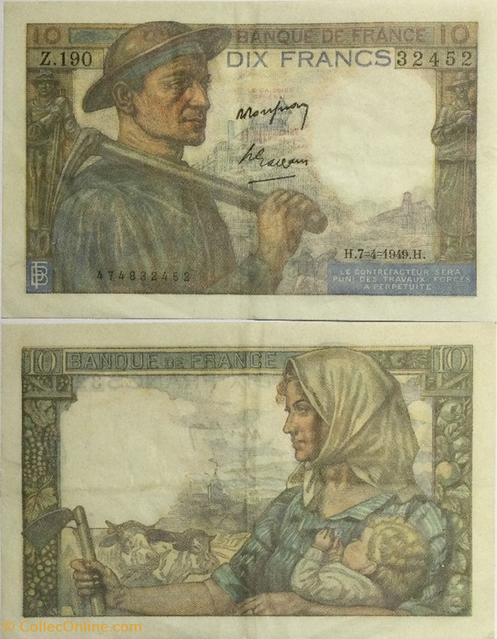 10 Francs MINEUR FRANCE 1941 F.08.21 billets euros 10 francs mineur france 1941 f 08 21
