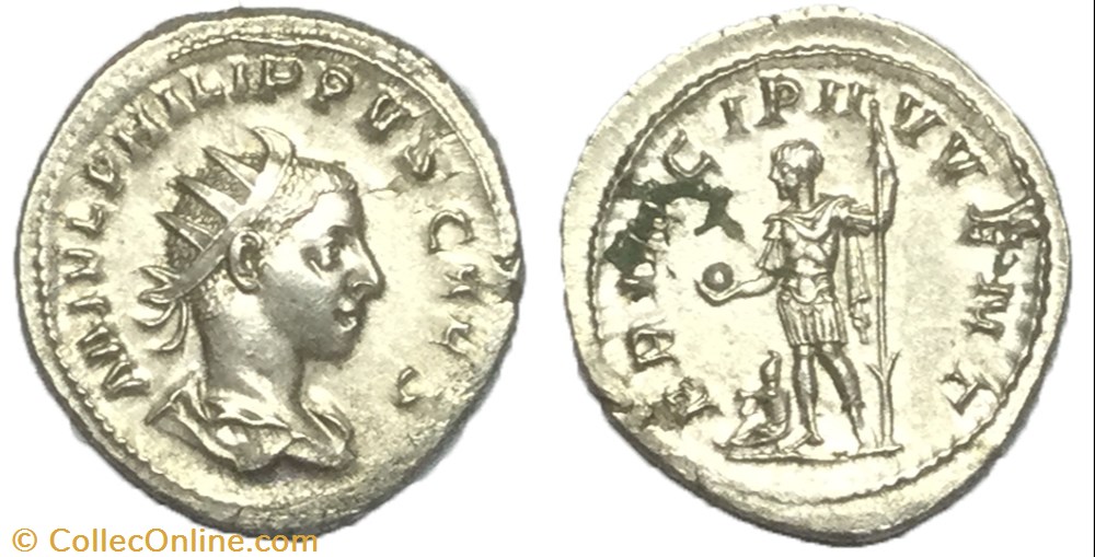 Antoninien PHILIPPE II monnaie antique av jc ap romaine antoninien philippe ii