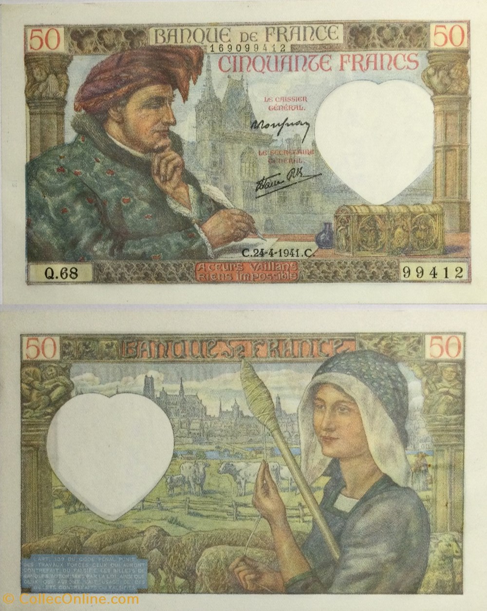 50 Francs JACQUES CŒUR FRANCE 1941 F.19.09 billets europe 50 francs jacques c ur france 1941 f 19 09