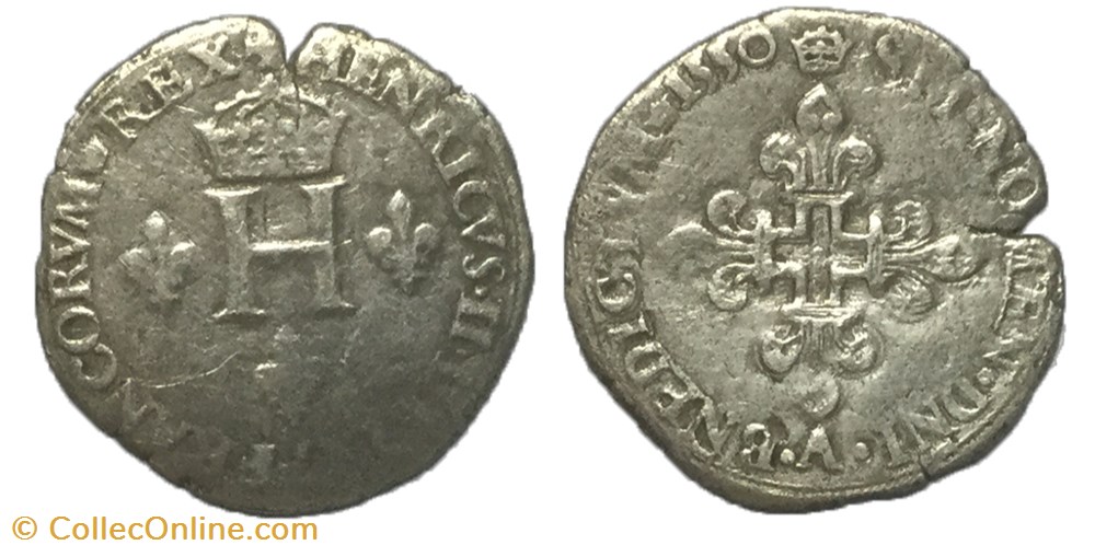 Double sol parisis, ou six blancs ou "gros de Nesle"HENRI II 1550 Paris monnaie france royale double sol parisis ou six blancs ou gros de nesle henri ii 1550 paris