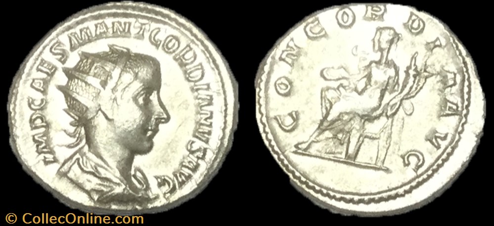Antoninien GORDIEN III monnaie antique av jc ap romaine antoninien gordien iii