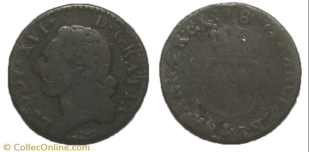 Demi-sol dit à l'écu Louis XVI 1780 I monnaie france royale demi sol dit a ecu louis xvi 1780 i