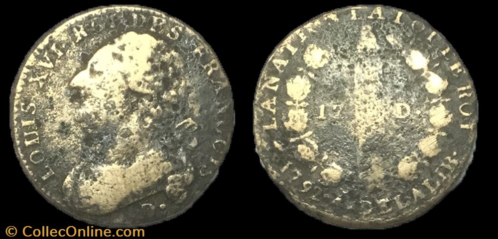 monnaie france moderne 12 deniers dit au faisceau louis xvi 1792 d