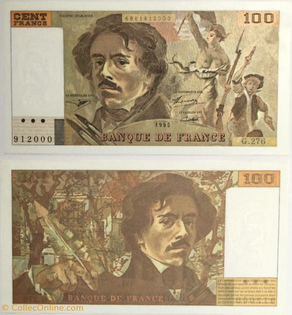 100 Francs DELACROIX FRANCE 1995 F.69ter.02b billets europe 100 francs delacroix france 1995 f 69ter 02b
