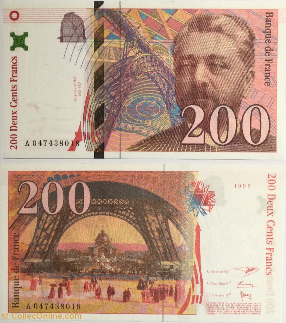200 Francs EIFFEL FRANCE 1996 F.75.03a billets europe 200 francs eiffel france 1996 f 75 03a
